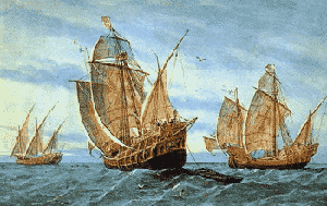 Typical 15th century Spanish galleons.