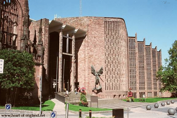 The Old Cathedral ruins are matched by the New Cathedral.